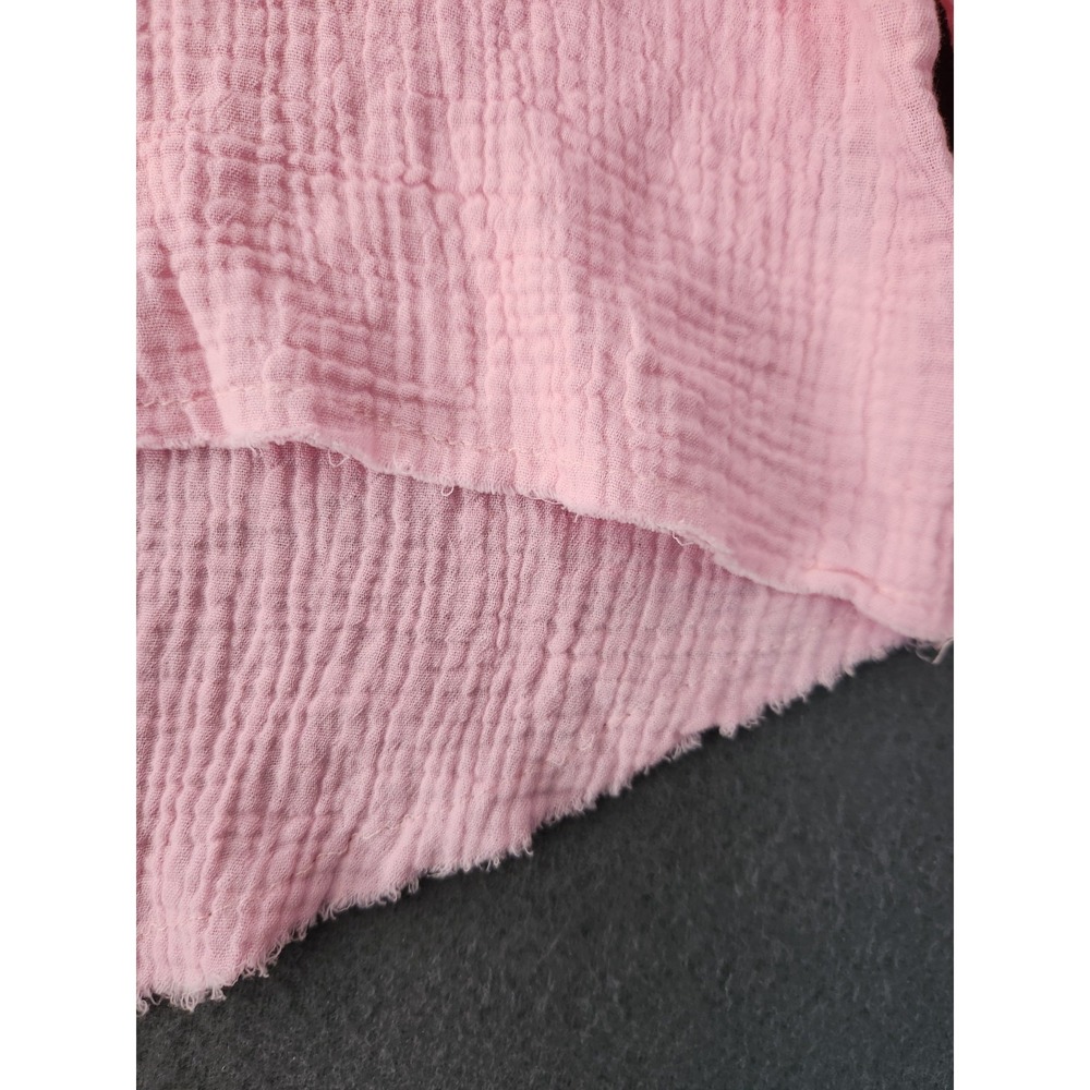 POL‎ | Oversized V-neck Pink Ballon Sleeve Boho Chic Patchwork Tunic Top M Gauze - Picture 5 of 11
